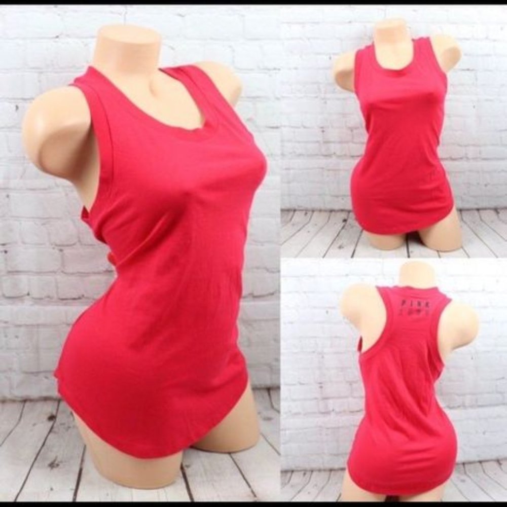 VS PINK Racerback Muscle Tank Top Red